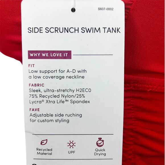 Athleta Red Side Scrunch Swim Tank - Size Small - Picture 12 of 13